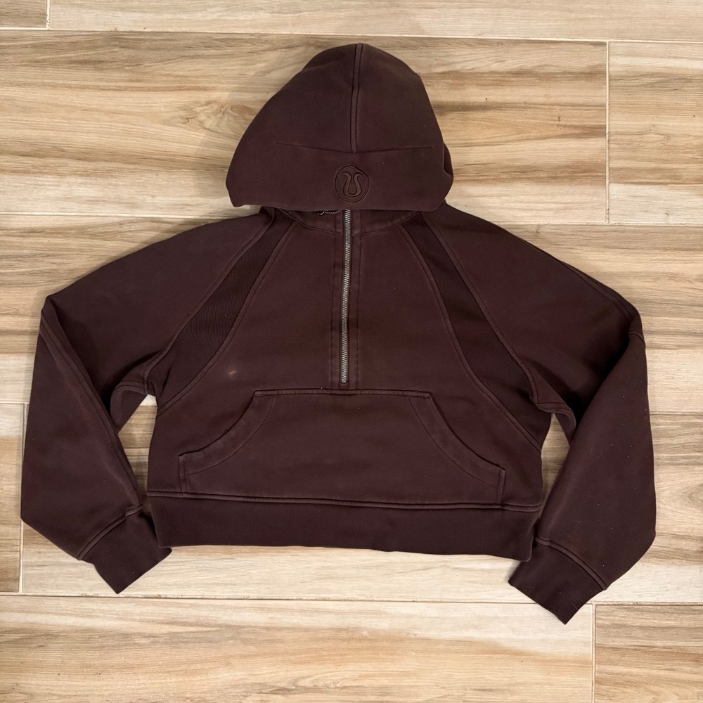 Lululemon Scuba Oversized Half-Zip Hoodie Espresso Brown XS/S LW3DM4S